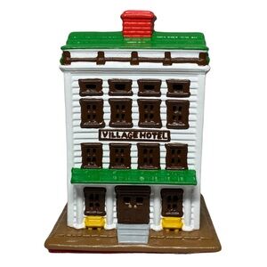 Vintage Byron Molds Ceramic Christmas Village Hotel Luminary House Hand Painted